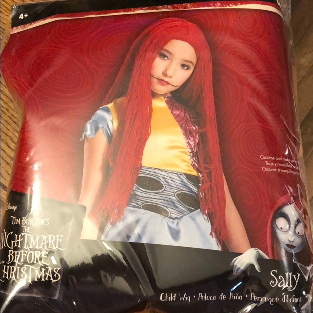 Halloween Sally NBC costume w/child Size Sally wig